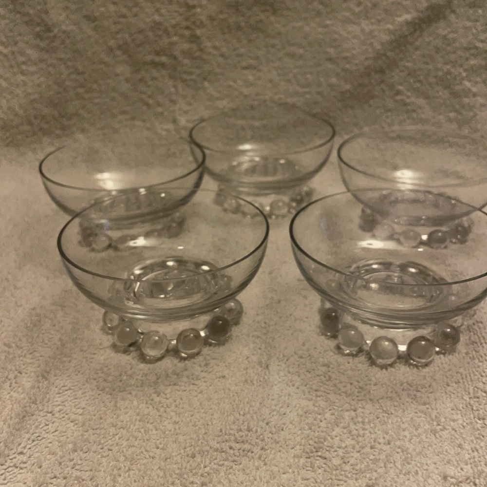 Set 5 Candlewick Desert Bowls / Dishes